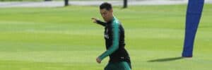 Ronaldo em pleno no treino da selecção portuguesa